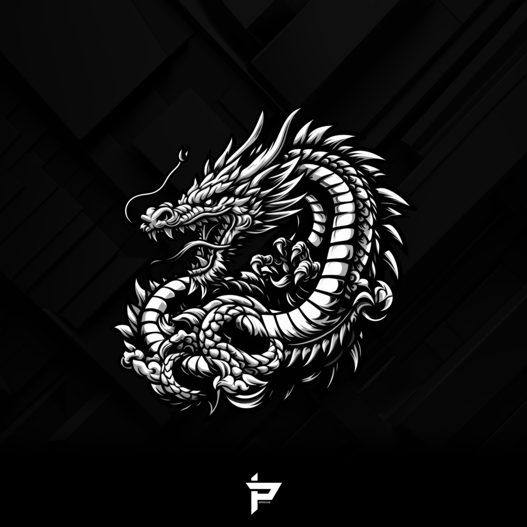 blackandwhite dragon